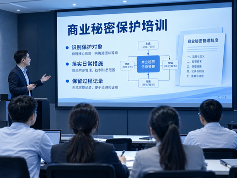 讲师向员工讲解商业秘密保护培训课件